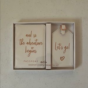 Cream Passport Cover and Luggage Tag Set